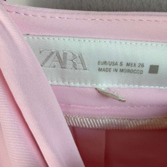 Zara Womens Bloggers Favorite High Waisted Pants Pink Size Small - Picture 6 of 9